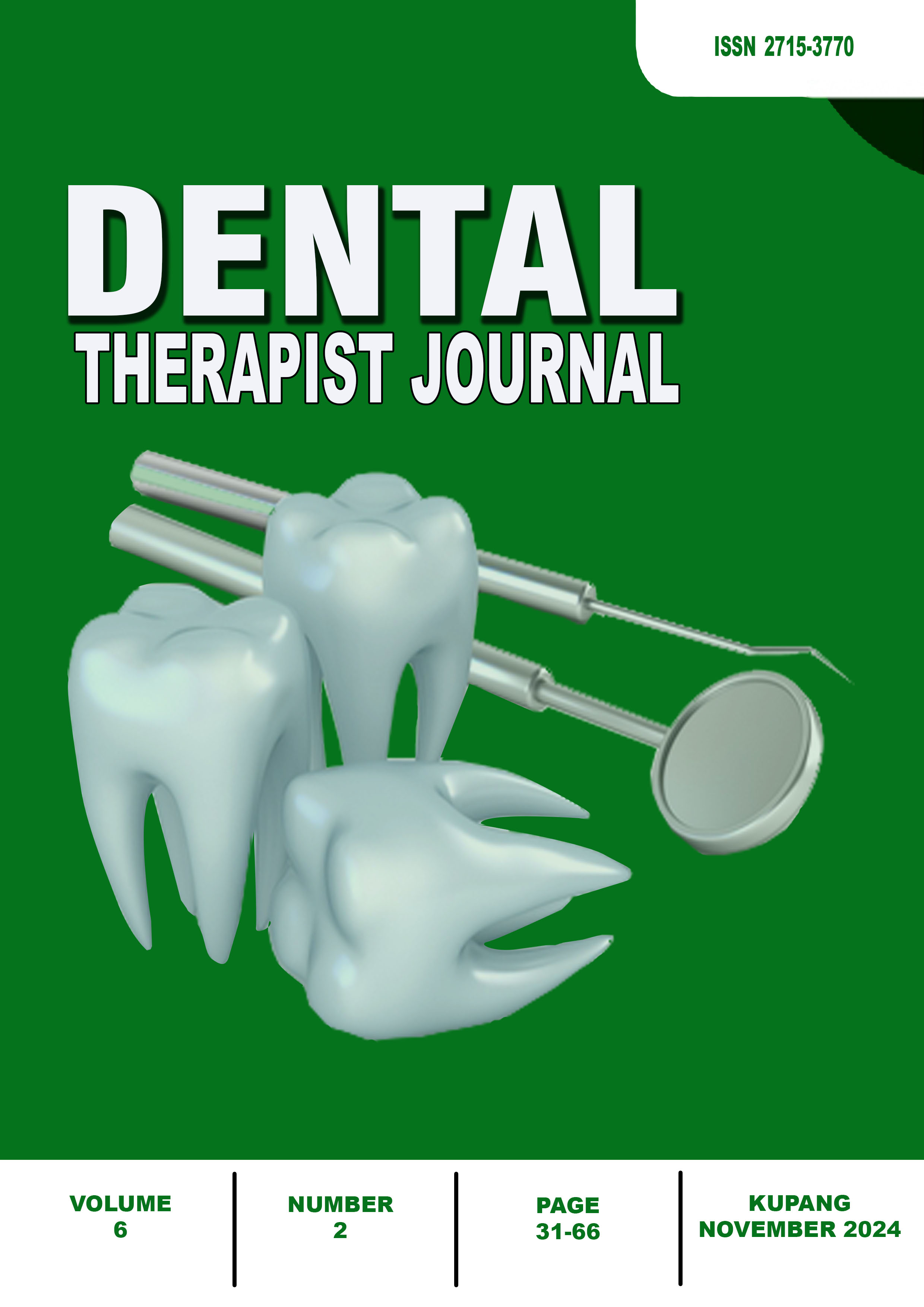 					View Vol. 6 No. 2 (2024):  Dental Therapist Journal
				